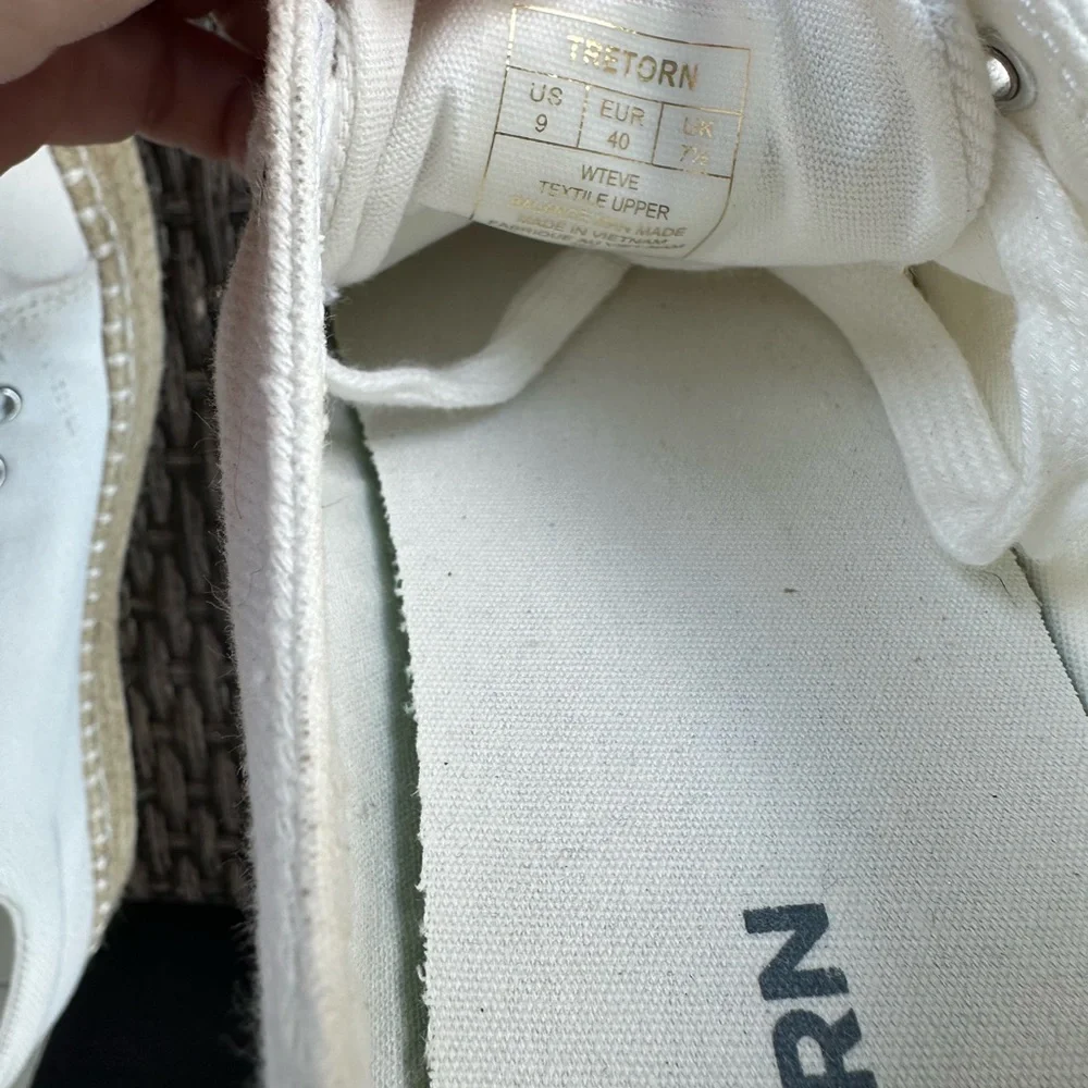 Tretorn White Canvas Espadrille Lace-Up Sneakers